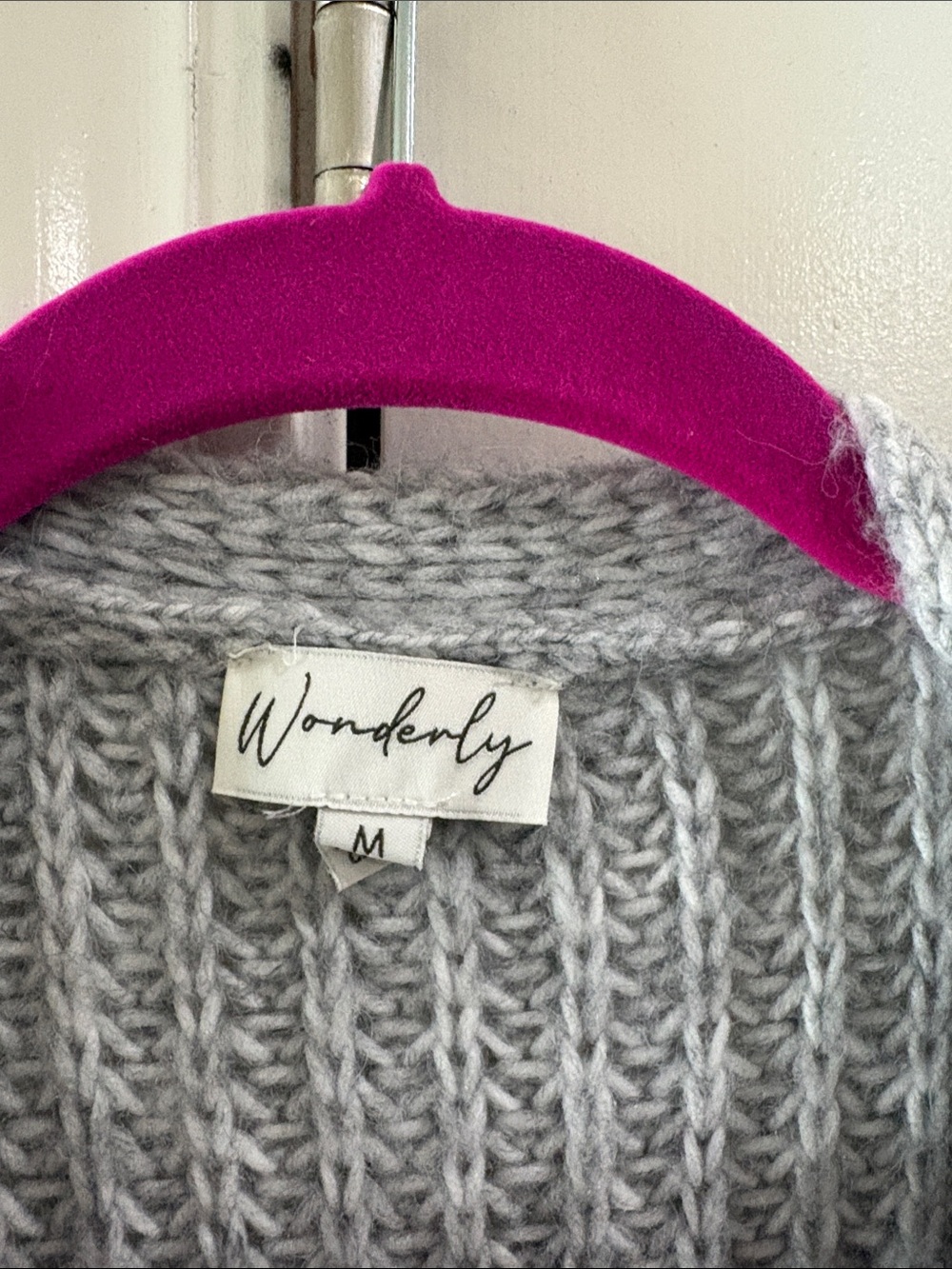 Cozy Open-Front Gray Cable Knit Cardigan Sweater NWOT - Picture 2 of 3